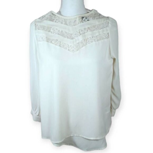 LOVE & HAIGHT CREAM BLOUSE SZ.XS EUC. - Picture 1 of 5